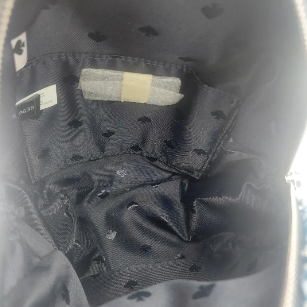 Kate Spade crossbody top handle tweed blue mini Briar Lane backpack - Picture 7 of 8